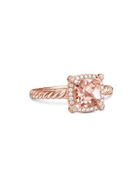 DAVID YURMAN Women's Petite Chatelaine Pavé Bezel Ring in 18K Rose Gold - Morganite