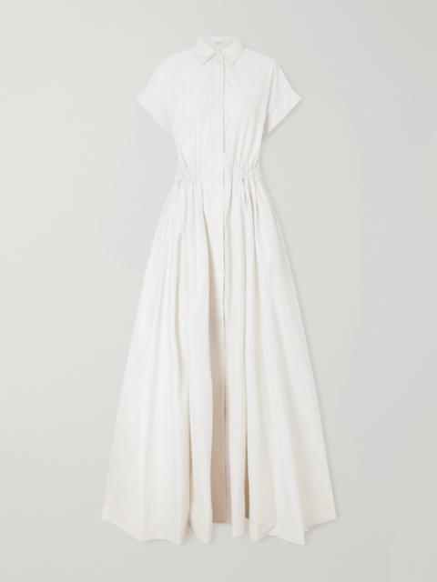 Brunello Cucinelli Pleated Cotton-blend Poplin Maxi Dress