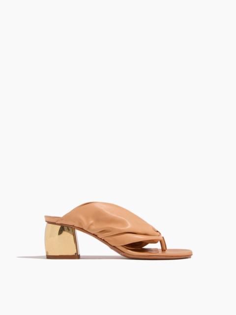 forte_forte Leather Heeled Thong Sandal in Naturale