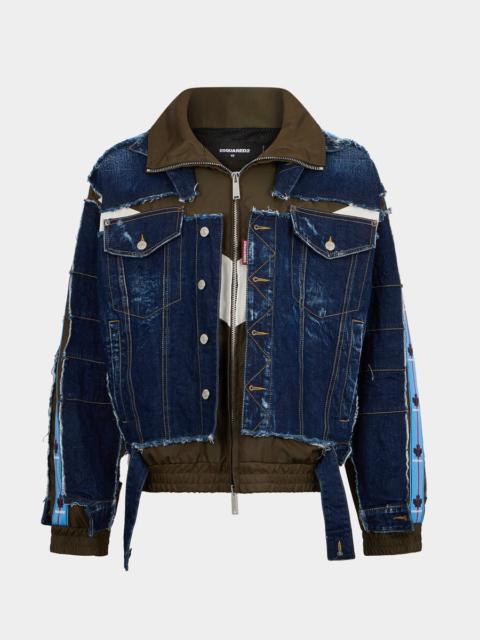DSQUARED2 D2 STRIPES DARK AVIATOR HYBRID TRACK JACKET