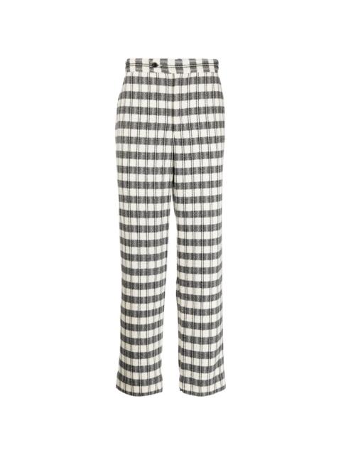 geometric-pattern regular trousers