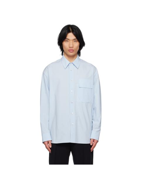 SOLID HOMME Blue Pocket Shirt