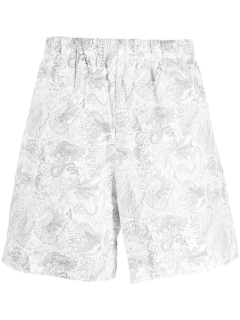 A.P.C. graphic-print high-waisted shorts