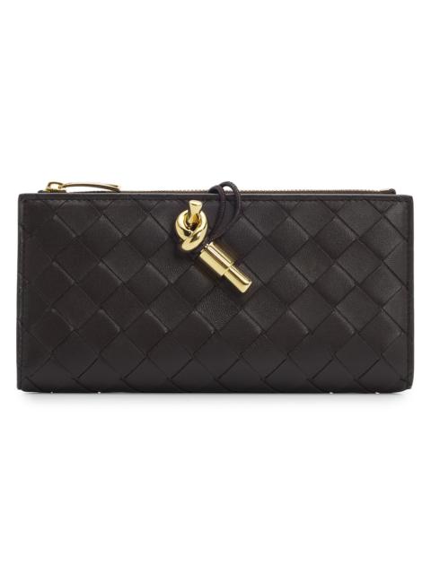 Bottega Veneta Women's Intrecciato Leather Wallet - Fondant Brass