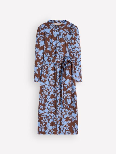 BODEN Honor Column Jersey Midi Dress-Raw Umber, Bouquet Breeze