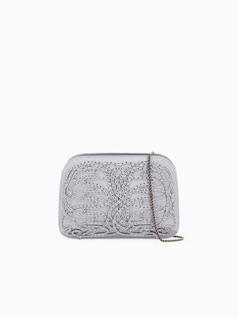 GIORGIO ARMANI CLUTCH LA PRIMA IN SATIN WITH SOUTAGE AND RHINESTONES