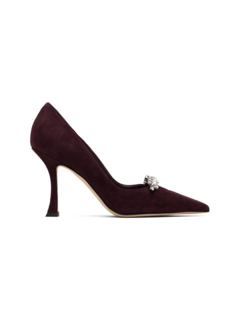 JIMMY CHOO Burgundy Belinda 90 Heels