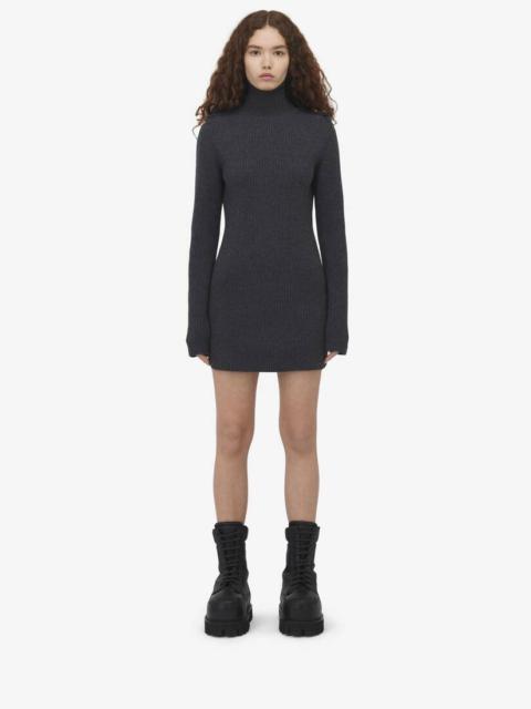 Alexander McQueen Ribbed Knit Mini Dress