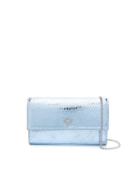 snakeskin-effect leather shoulder bag