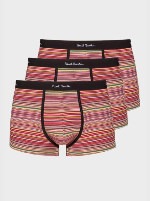 Organic-Cotton 'Signature Stripe' Low-Rise Boxer Briefs Three Pack