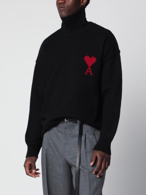 AMI Paris Black Ami de Coeur turtleneck sweater