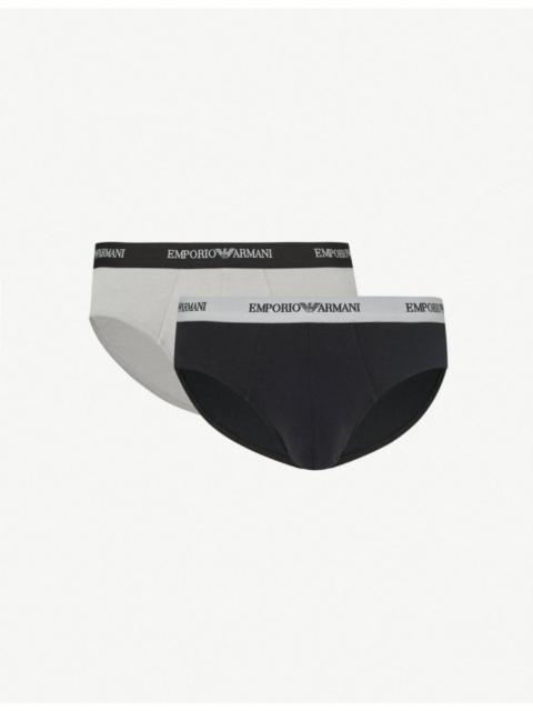 EMPORIO ARMANI Pack of two slim-fit stretch-cotton briefs