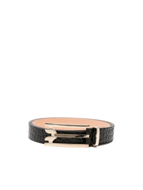 Victoria Beckham Dorian croc-embossed belt