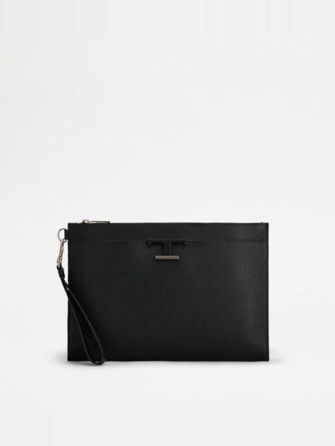 Tod's TIMELESS ENVELOPE IN LEATHER MINI - BLACK