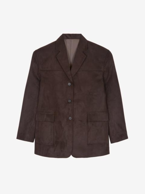 The Frankie Shop Merida Faux Suede Blazer - Brown