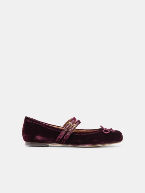 dolce vita GIBSEN BALLET FLATS BURGUNDY VELVET