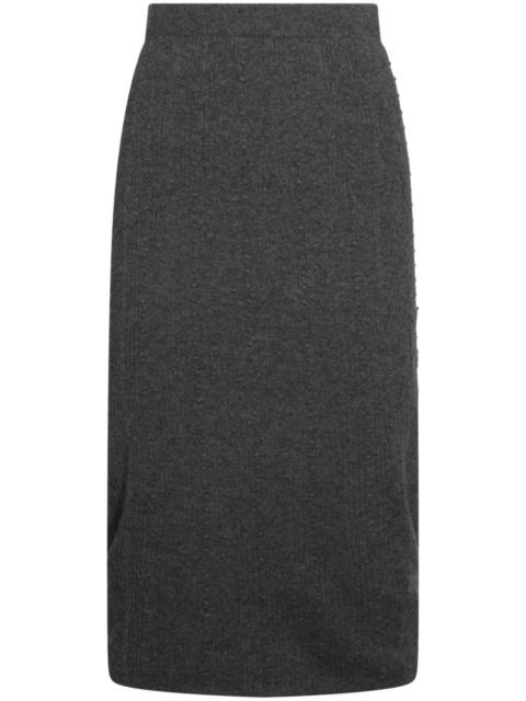 FABIANA FILIPPI Platinum bubble-stitch midi skirt