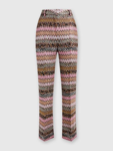 Missoni Zigzag lamé viscose blend cropped trousers