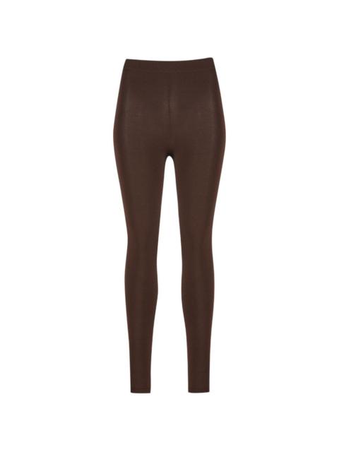 BALENCIAGA logo-embroidered ribbed-waistband leggings