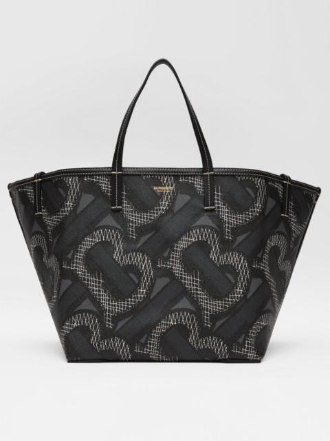 Burberry Mini Monogram Print E-canvas Beach Tote