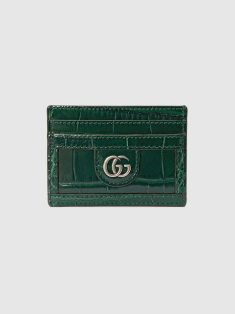 GUCCI Crocodile card case with Double G