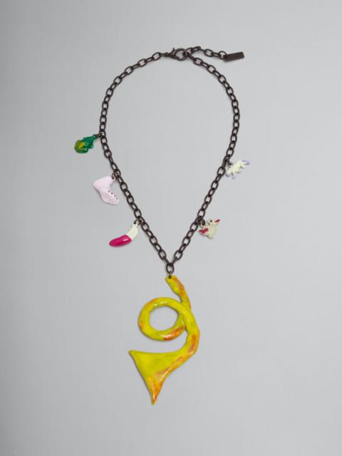 Marni MARNI X NO VACANCY INN - NECKLACE WITH GREEN PINK AND YELLOW PENDANTS