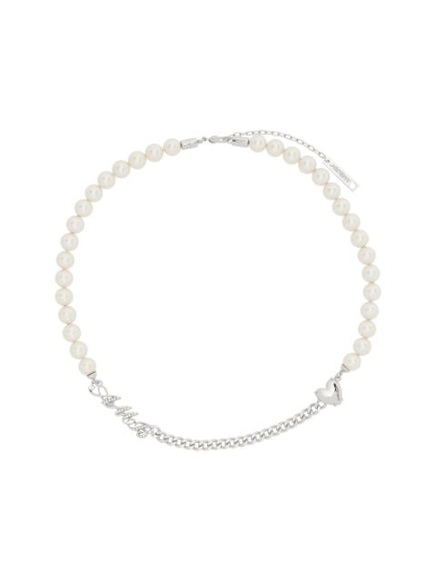 Ambush White & Silver Pearl Chain Mix Necklace | REVERSIBLE