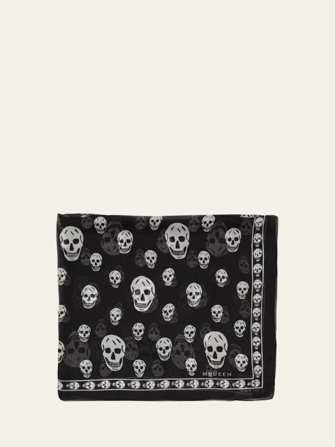 Alexander McQueen Classic Skull Silk Scarf