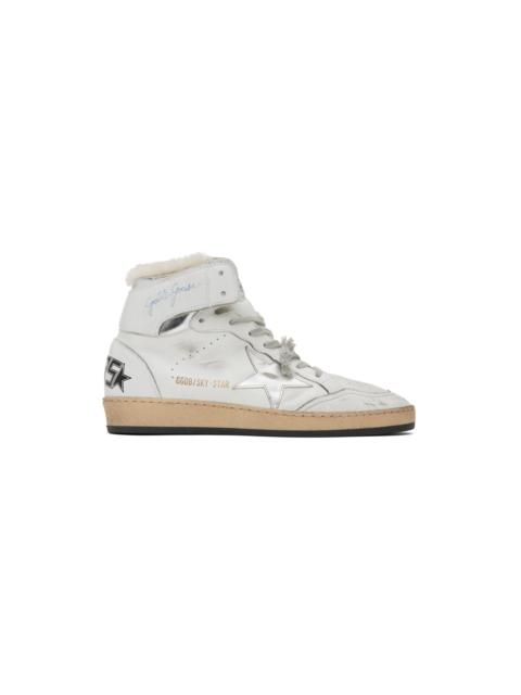 Golden Goose White Sky-Star High-Top Sneakers