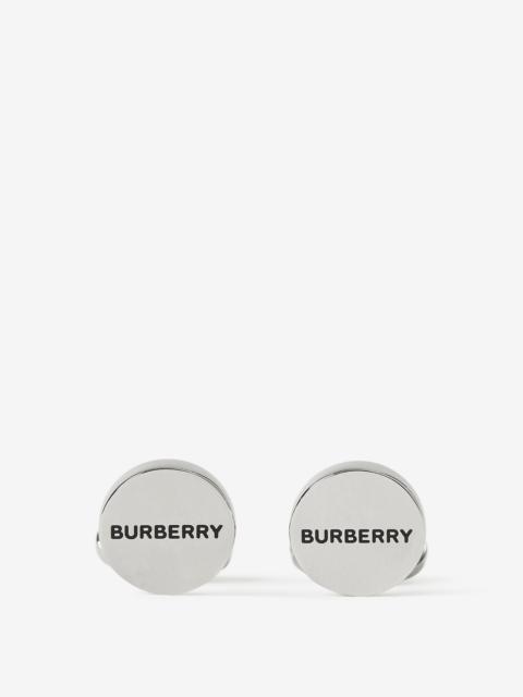 Burberry Logo Detail Palladium-plated Cufflinks