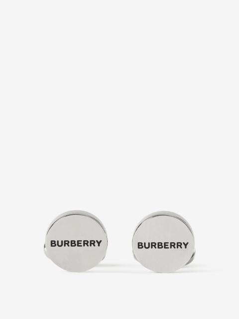 Burberry Logo Detail Palladium-plated Cufflinks