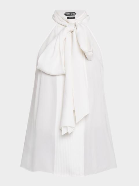 TOM FORD Silk Georgette Neck-Scarf Halter Top