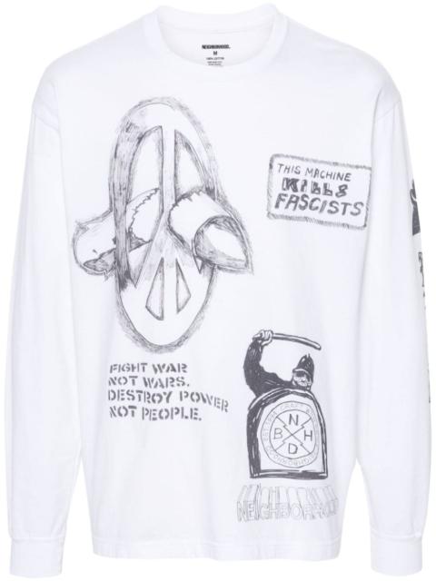 hand-drawn long-sleeved T-shirt