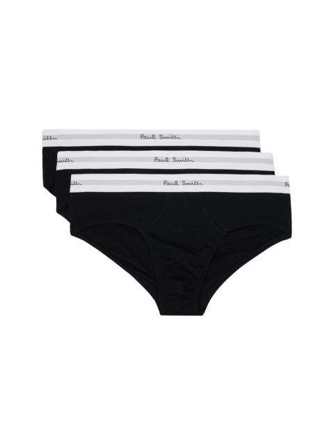 Paul Smith Three-Pack Black Cotton-Stretch Briefs