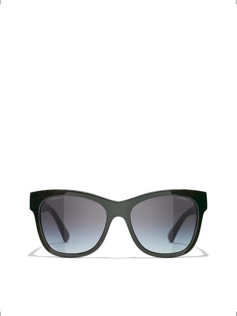 CH5380 square-frame acetate sunglasses