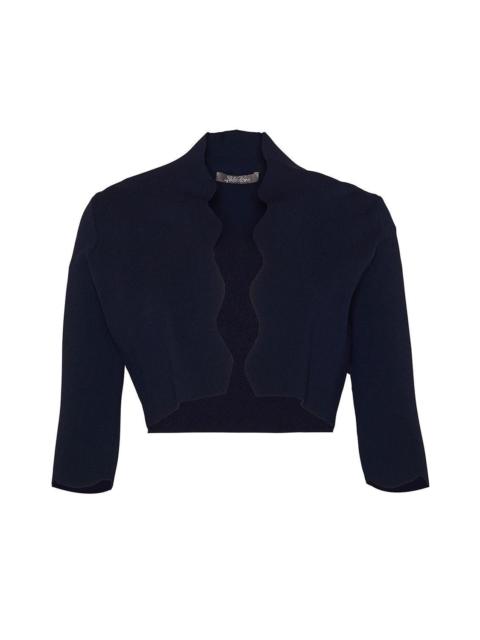 LELA ROSE Scallop Knit Bolero - Navy