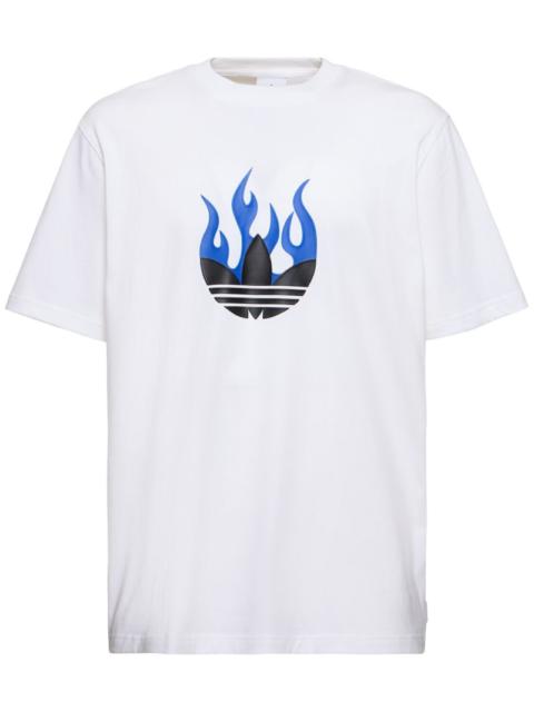 Flames logo cotton t-shirt