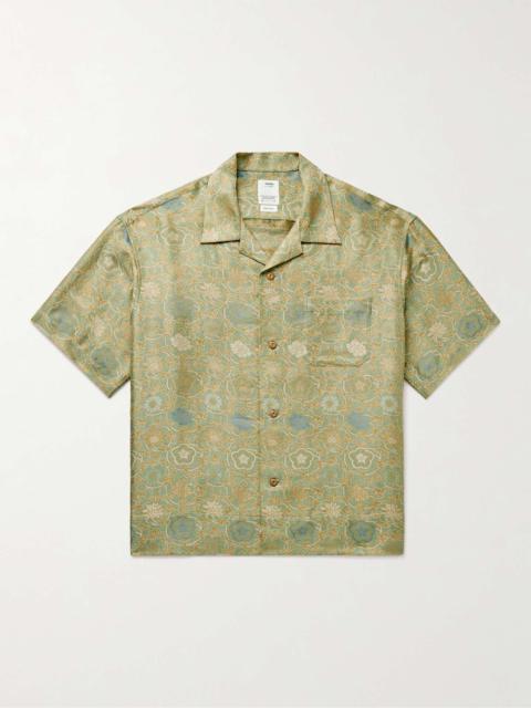 Copa Camp-Collar Floral-Jacquard Silk-Blend Shirt