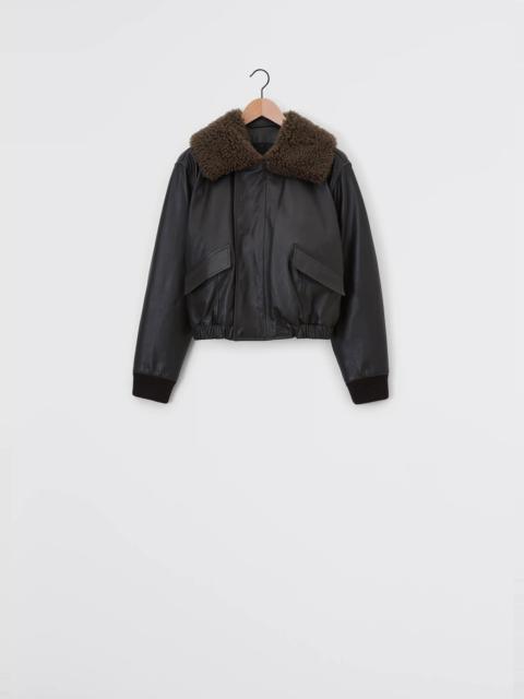 Lemaire LEATHER BLOUSON WITH SHEARLING COLLAR