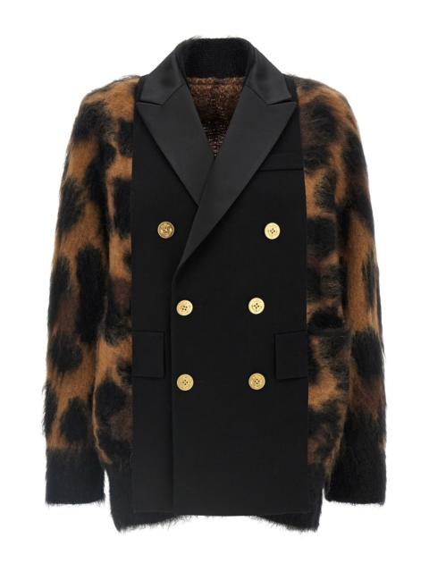 sacai Cardigan With Double-Breasted Insert