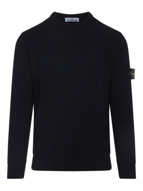 Stone Island ribbed-knit logo-patch sweater