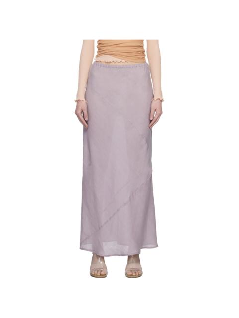 BASERANGE Purple Fine Linen Larva Maxi Skirt