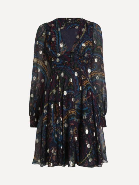 Etro Paisley Print Silk Mini Dress