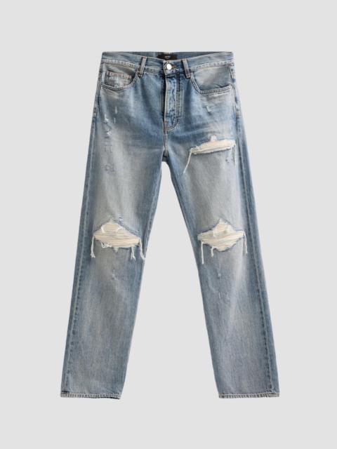 AMIRI Men's Mx1 Suede Moto Straight-Fit Jeans - Antique Indigo