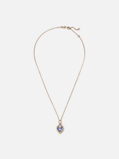 FOUNDRAE Gemstone Heart 18kt gold pendant necklace with tanzanite