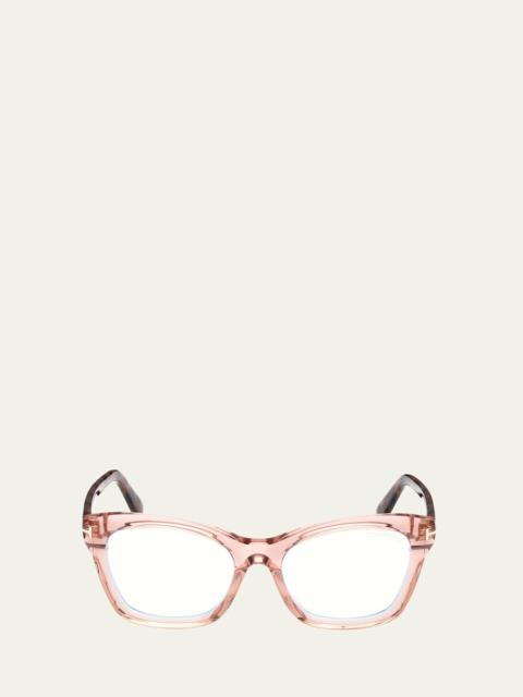 TOM FORD Blue Filtering Two-Tone Acetate Cat-Eye Sunglasses