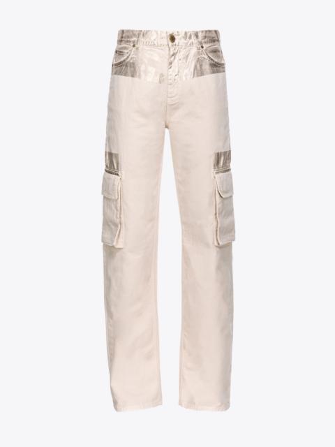 PINKO METALLIC CARGO TROUSERS