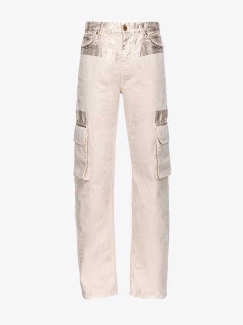 METALLIC CARGO TROUSERS