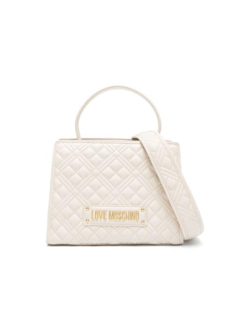 Moschino logo-lettering quilted tote bag