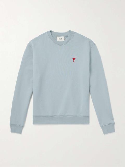AMI Paris Logo-Embroidered Cotton-Blend Jersey Sweatshirt